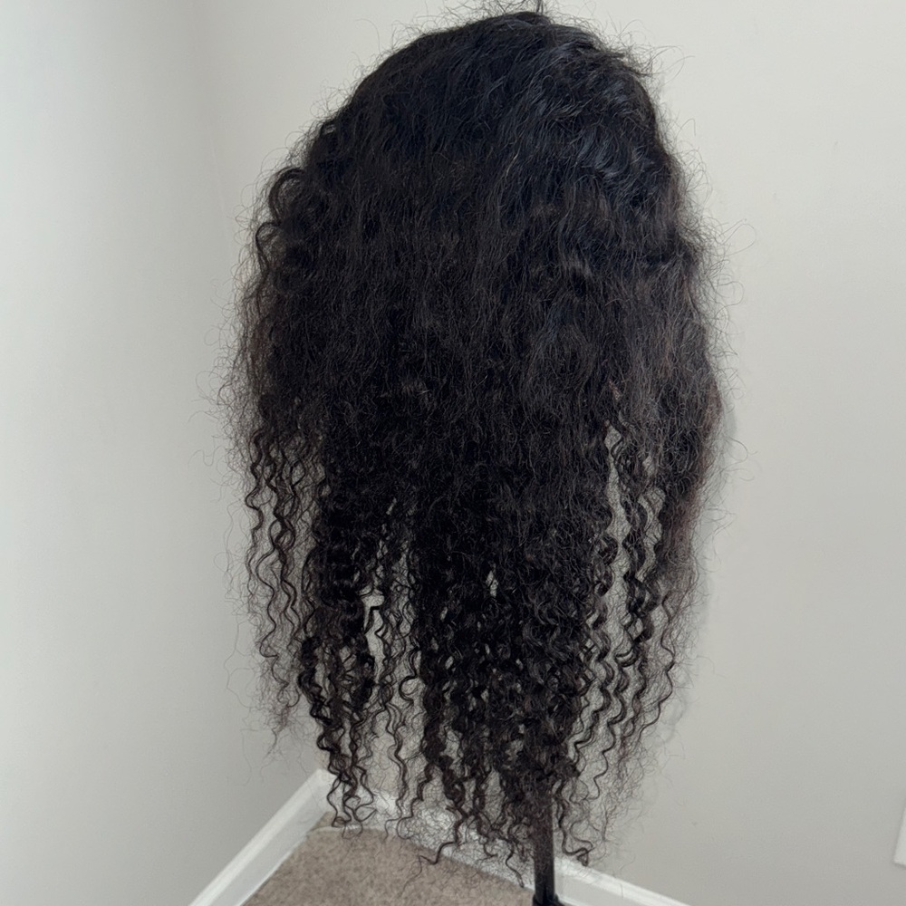 Brand New Natural Black Curly Human Hair Wig